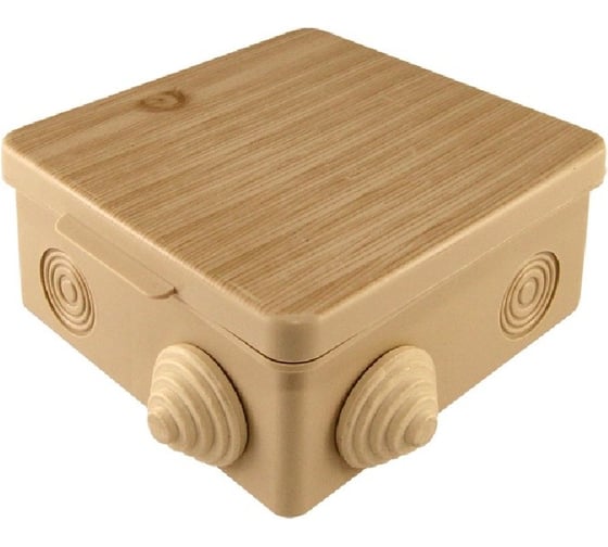 Изображение товара Коробка распределительная KOPOS wood style RK 8110 (SD), светлое дерево, для О/П 100x100x50мм 8хD25мм, IP54 RK-8110_SD
