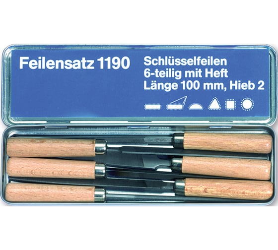 Изображение товара Набор надфилей Eyltool 6 шт L=100 мм, насечка N2 54 625