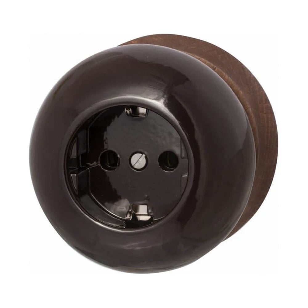Изображение товара Розетка заземления Фаберже керамика Коричневый Bironi В2-101-020/18