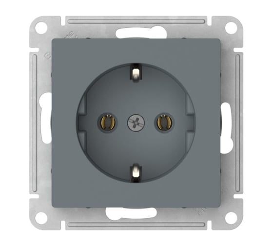 Изображение товара Розетка Systeme Electric ATLASDESIGN с заземлением, 16А, мех., быстрозажим. клем., ГРИФЕЛЬ ATN000743S