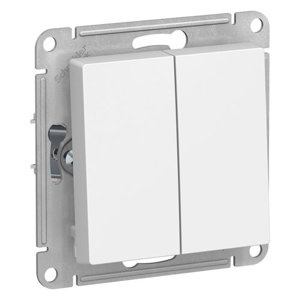 Изображение товара 2-клавишный выключатель Systeme Electric ATLASDESIGN сх.5 белый 10A