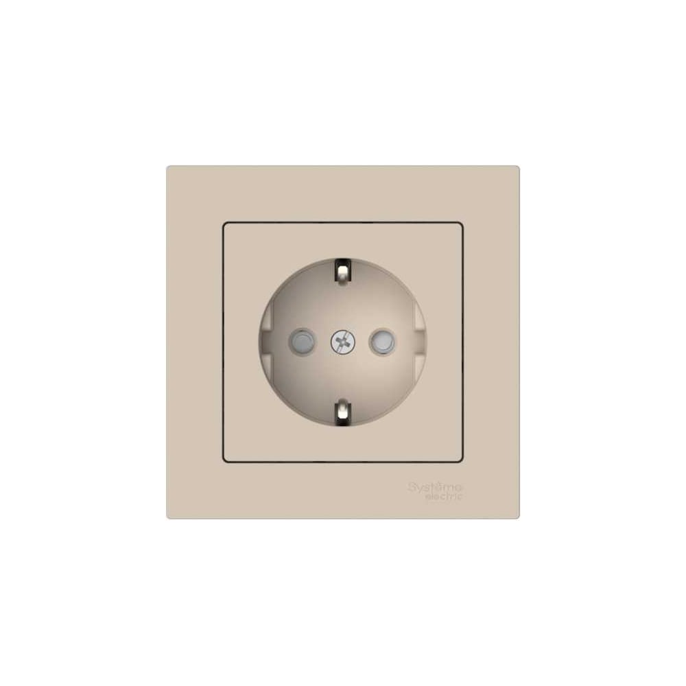 Изображение товара Розетка Systeme Electric ATLASDESIGN с заземлением и шторками, 16А, в сборе