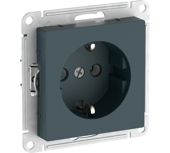 Изображение товара Розетка Systeme Electric ATLASDESIGN с заземлением, 16А, мех., быстрозажим. клем., ИЗУМРУД ATN000843S