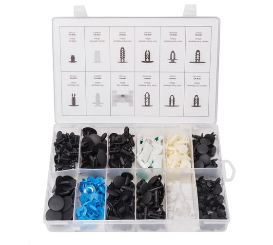 Изображение товара Набор клипс для FIAT 308 шт в пластиковом органайзере Forsage F-01Z0242(4936)