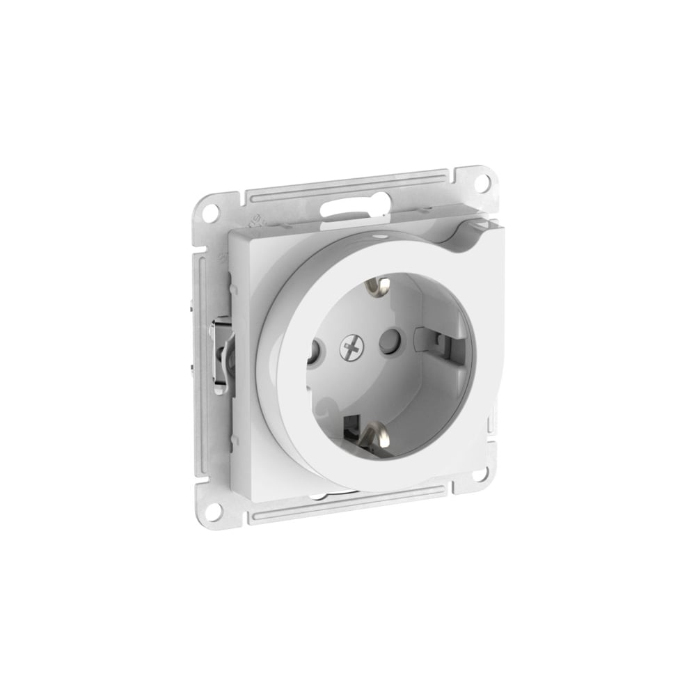 Изображение товара Розетка с заземлением со шторками Systeme Electric ATLASDESIGN 16A белая