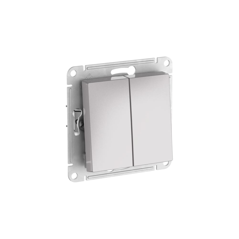 Изображение товара 2-клавишный выключатель Systeme Electric ATLASDESIGN сх.5 10А мех. алюминий