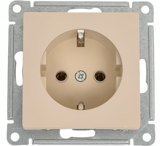 Изображение товара Розетка Systeme Electric ATLASDESIGN с заземлением, 16А, мех., быстрозажим. клем., ПЕСОЧНЫЙ ATN001243S