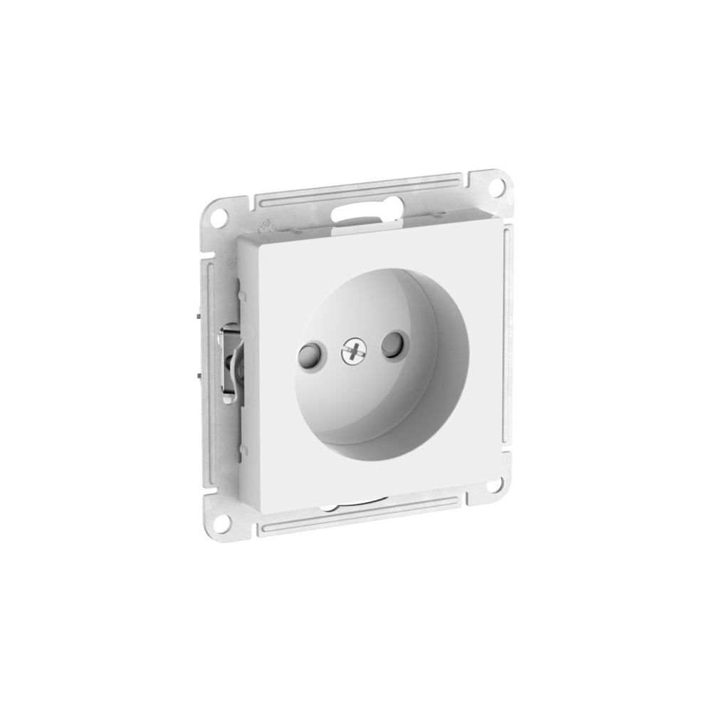 Изображение товара Розетка Systeme Electric ATLASDESIGN без заземления со шторками, 16А, IP20, белая