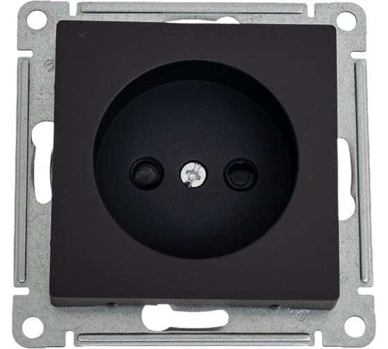 Изображение товара Розетка Systeme Electric ATLASDESIGN без заземления со шторками, 16А, мех., быстрозажимные клеммы, карбон ATN001049S