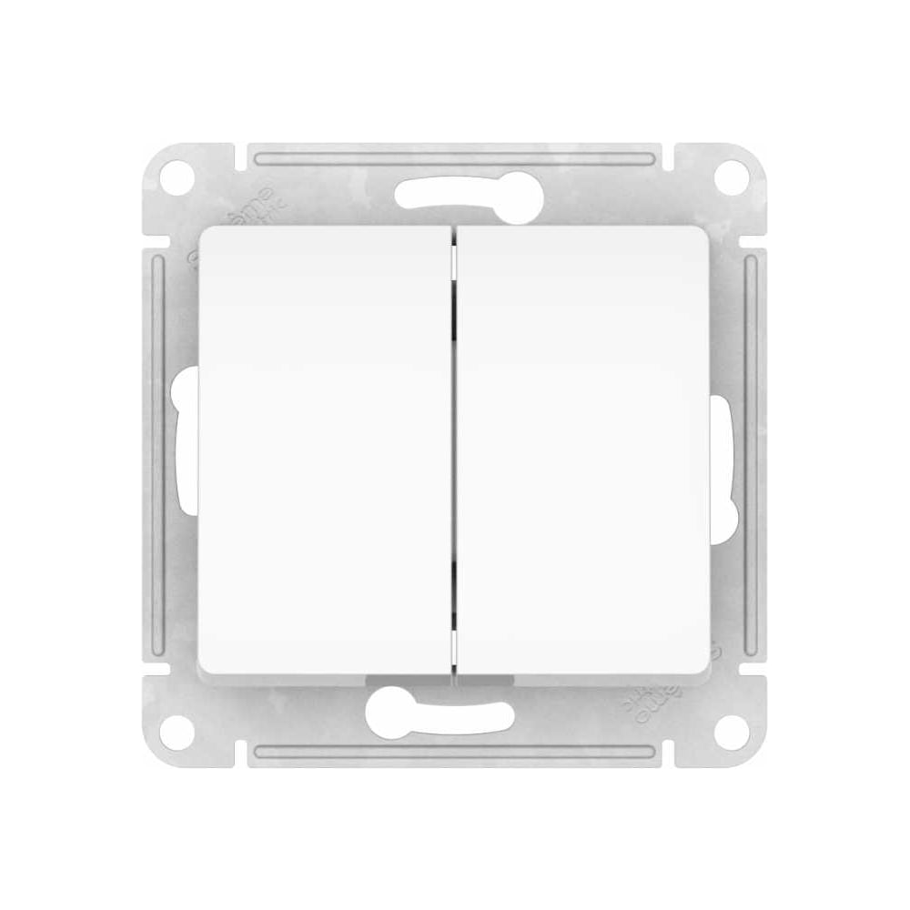 Изображение товара Выключатель 2-клавишный Systeme Electric GLOSSA IP20 для освещения