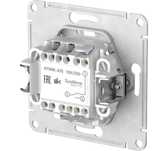 Изображение товара 1-клавишный переключатель с подсветкой Systeme Electric ATLASDESIGN, сх.6а, 10АХ, мех., быстрозажимные клеммы, бежевый ATN000263S
