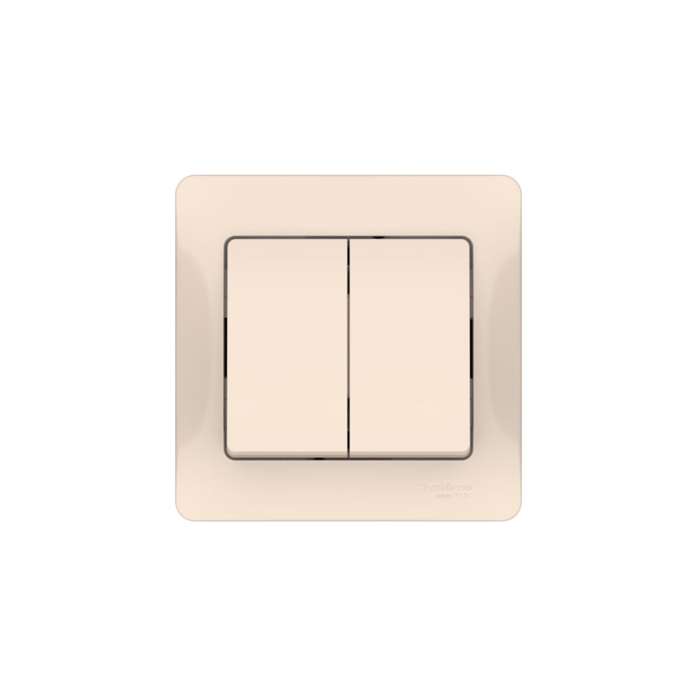 Изображение товара Выключатель 2-клавишный Systeme Electric GLOSSA белый IP20 10А с быстрым зажимом