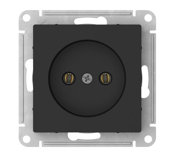 Изображение товара Розетка Systeme Electric ATLASDESIGN без заземления без шторок, 16А, мех., быстрозажимные клеммы, карбон ATN001041S
