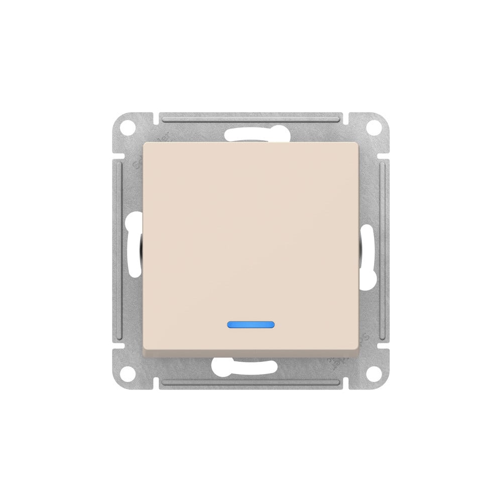 Изображение товара Проходной переключатель Systeme Electric GLOSSA с подсветкой бежевый