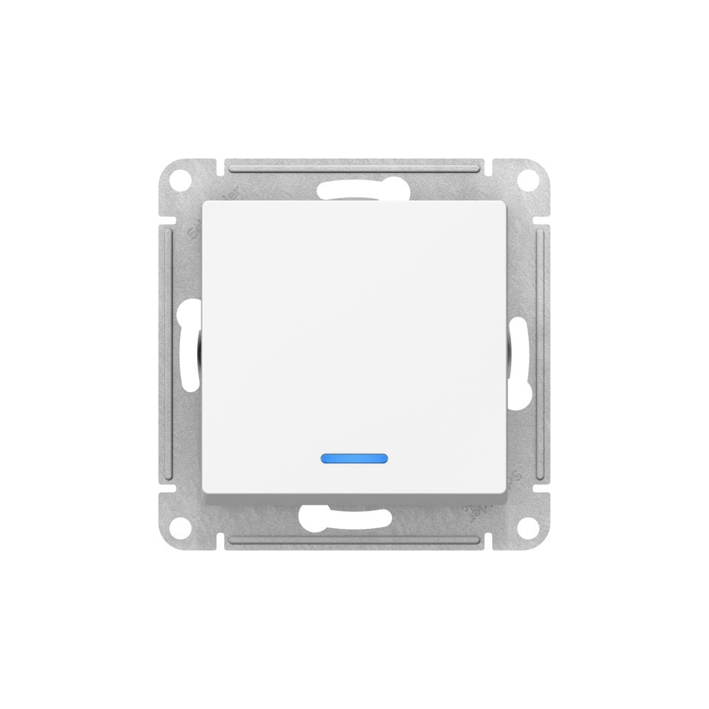 Изображение товара 1-клавишный переключатель с подсветкой Systeme Electric GLOSSA 10A белый