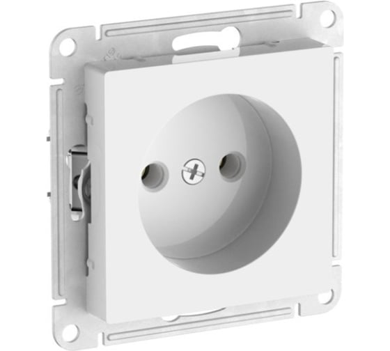 Изображение товара Розетка без заземления без шторок Systeme Electric ATLASDESIGN, 16 А, мех., быстрозажимная клемма, БЕЛЫЙ ATN000141S