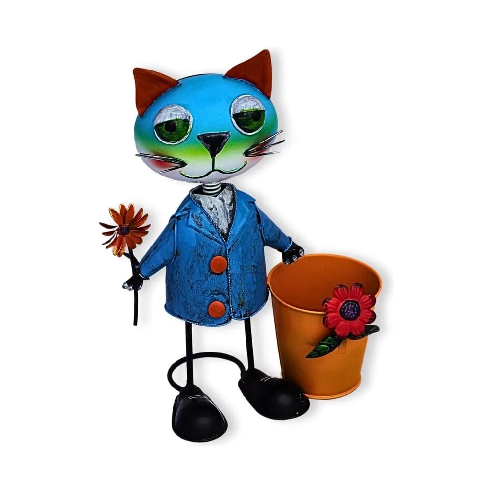 Изображение товара Декор для сада Klesto Кот цветовод ZQ00839D металлический разноцветный