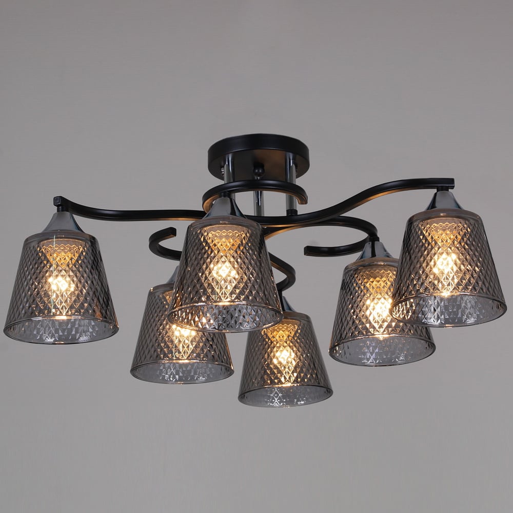 Изображение товара Потолочная люстра ReLuce 06089-0.3-06 BK+CR современная стильная 6 ламп