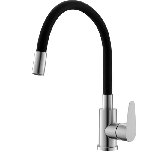 Изображение товара Смеситель для кухни с гибким черн. изливом OLIVE'S нерж. сталь OLISAN STEEL, ST1010