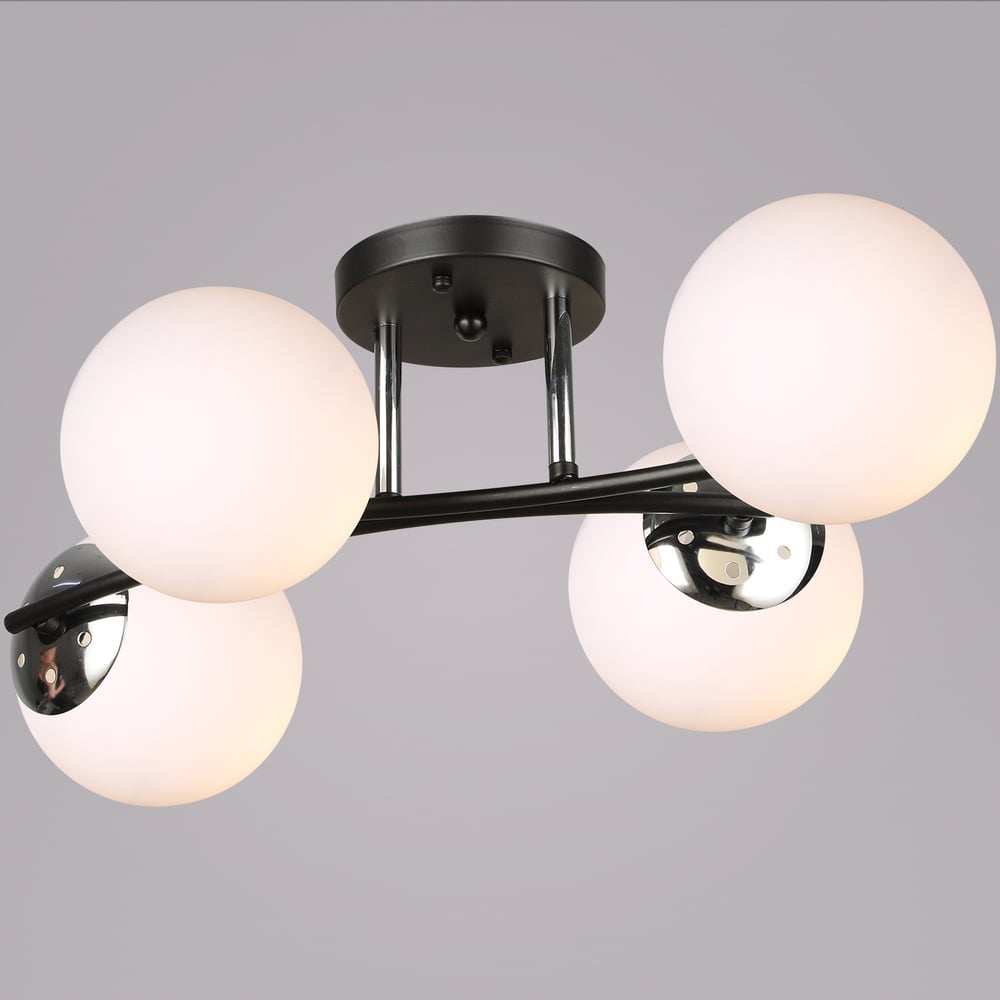 Изображение товара Потолочная люстра ReLuce 02318-0.3-04 BK+CH современный дизайн 4 лампы