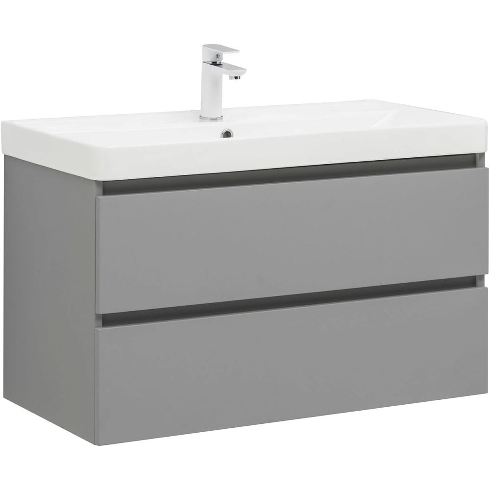 Изображение товара Тумба Aquanet Вега 2.0 90 с 2 ящиками цвет мости грин современный дизайн