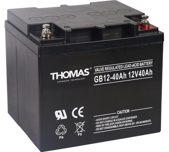 Изображение товара Аккумуляторная батарея THOMAS GB 12-40Ah, GB12-40 GB12-40(Thomas)