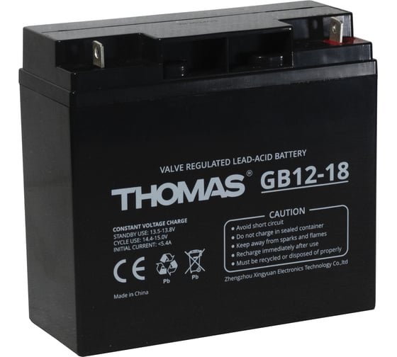 Изображение товара Аккумуляторная батарея THOMAS GB 12-18Ah, GB12-18 GB12-18(Thomas)