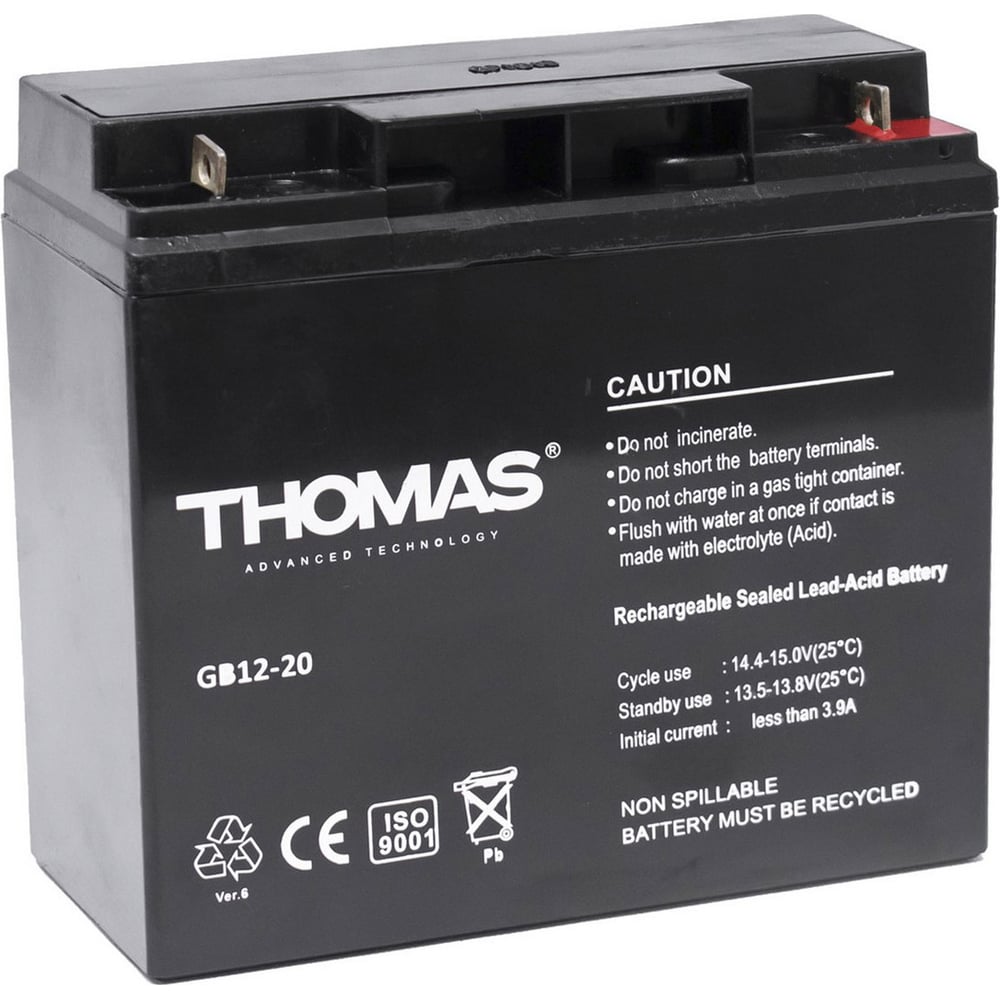 Изображение товара Аккумуляторная батарея THOMAS GB 12-20 Ah, GB12-20 GB12-20(Thomas)