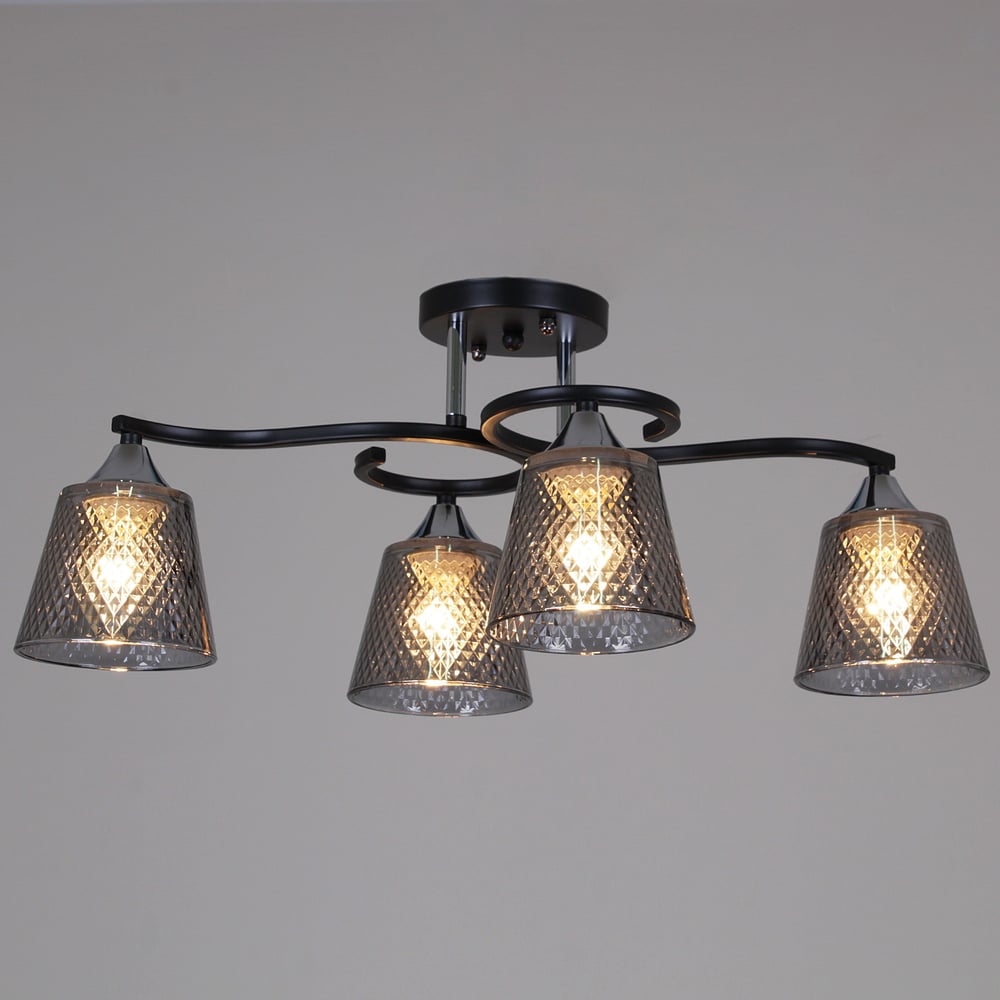 Изображение товара Потолочная люстра ReLuce 06089-0.3-04 BK+CR современный дизайн 4 лампы