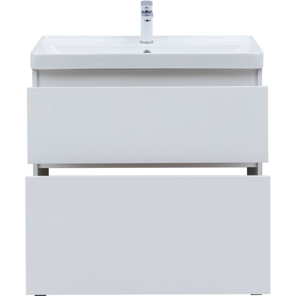 Изображение товара Тумба Aquanet Вега 80 напольная с двумя ящиками белый глянец