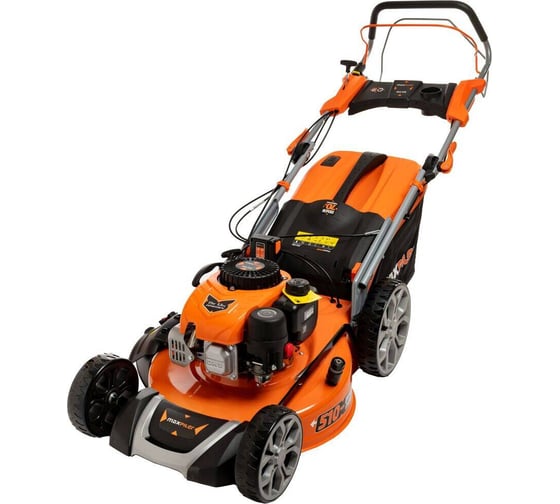 Изображение товара Газонокосилка бензиновая MAXPILER 5,5 л.с, электрический старт, самоходная, диаметр 510 мм, высота скашивания 30-80 мм, 70 л MLM-51SE