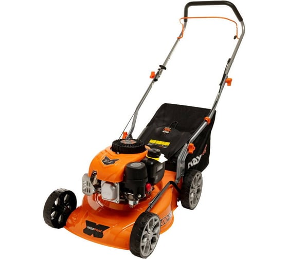Изображение товара Газонокосилка бензиновая MAXPILER 4 л.с, диаметр 410 мм, высота кошения 25-75 мм, 45 л MLM-41M