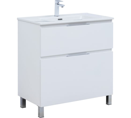 Изображение товара Тумба Aquanet Алвита new 80 напольная 2 ящика, цв. белый матовый (344134) 00344134