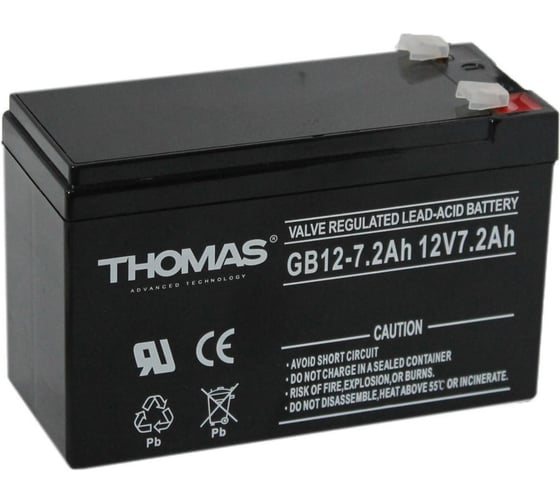 Изображение товара Аккумулятор THOMAS GB 12-7.2Ah T2 GB12-7.2-T2(Thomas)