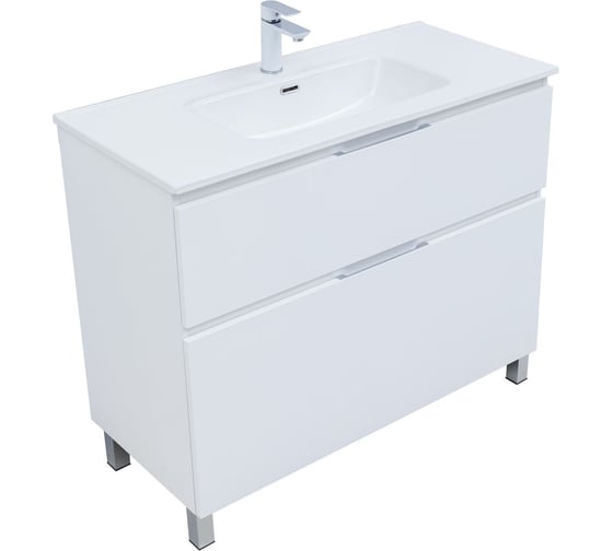 Изображение товара Тумба Aquanet Алвита new 100 напольная 2 ящика, цв. белый матовый (344135) 00344135