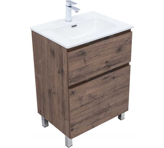 Изображение товара Тумба Aquanet Алвита new 70 напольная 2 ящика, цв.дуб веллингтон табак (344128) 00344128