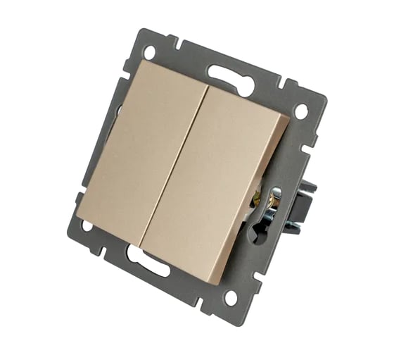 Изображение товара Механизм выключателя двухклавишный Arlight самовозвратный SWT-MKR2-PL-GD-V 1шт 0 049886