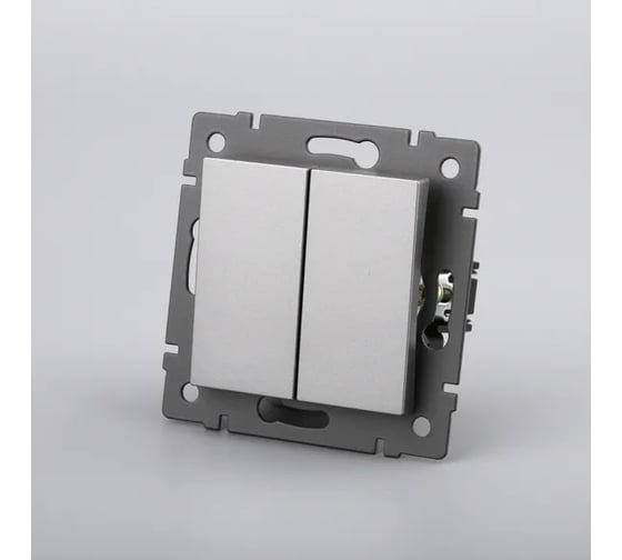 Изображение товара Механизм выключателя двухклавишный Arlight самовозвратный SWT-MKR2-PL-GR-V 1шт 0 049885