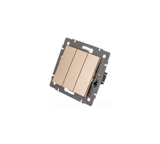 Изображение товара Механизм выключателя трехклавишный Arlight непроходной SWT-MK03-PL-GD-V 1шт 0 049899