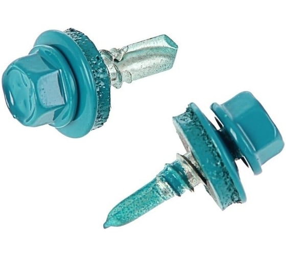 Изображение товара Саморез кровельный 23 Болта 5,5x19 морская волна RAL5021, 500 шт. B0310550195KE35ф500