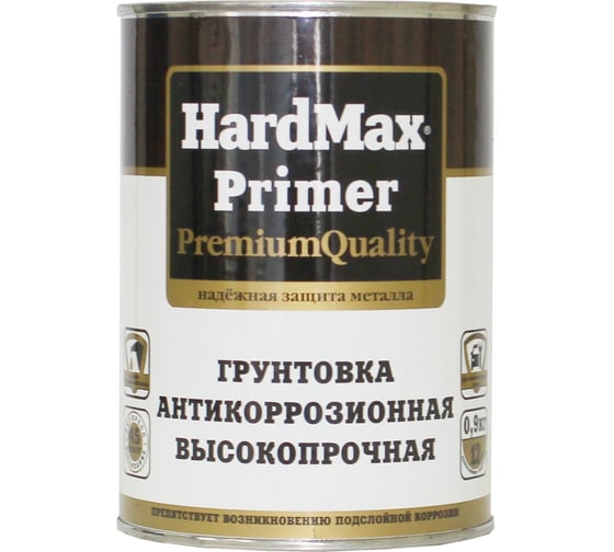 Изображение товара Антикоррозионная грунтовка HardMax PRIMER светло-серая, банка 0,9 кг 4690417078462