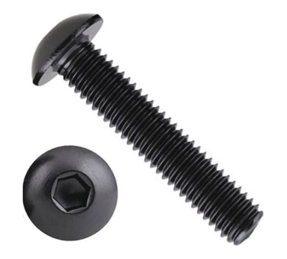 Изображение товара Винт 23 Болта чёрный 4x35 ISO 7380 под шестигранник к.п.10.9, 50 шт. в4351097380ф50