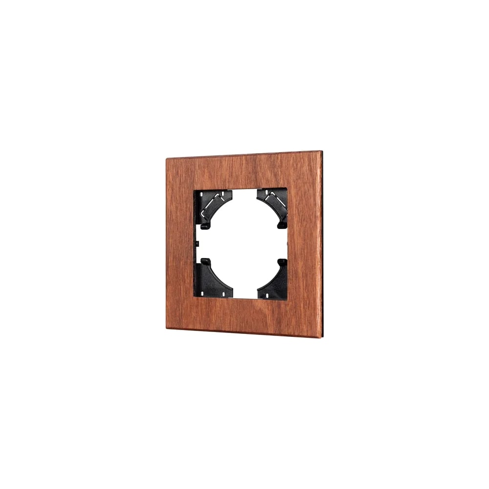 Изображение товара Рамка из натурального дерева Arlight FRM-XSILO-WD-1-NL 86x86 мм темное дерево