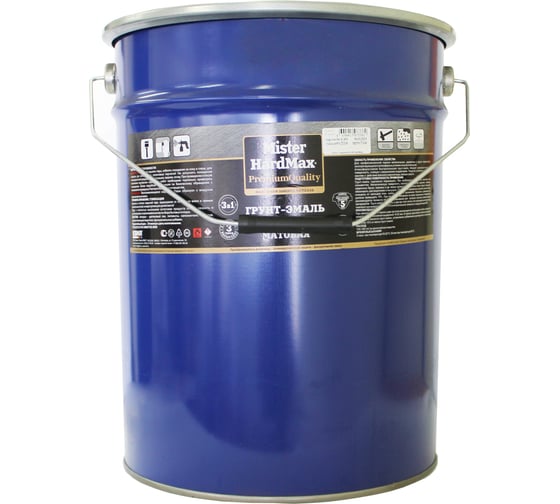 Изображение товара Грунт-эмаль HardMax Кузнечная RAL 9005 глубоко-черный, барабан 20 кг 4690417073382