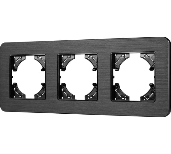 Изображение товара Рамка Arlight FRM-AKIRY-AL-3-BK алюминиевая, 1шт 0 049729