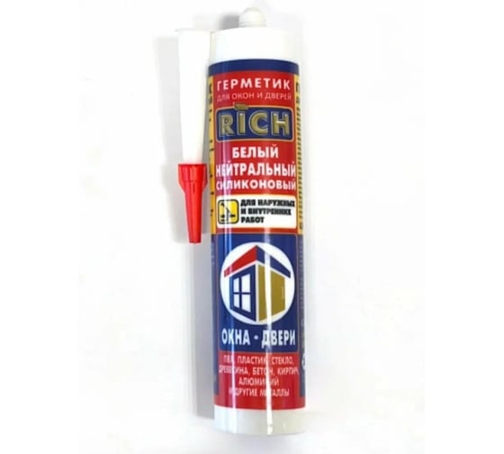Изображение товара Нейтральный силиконовый герметик RICH белый 115161