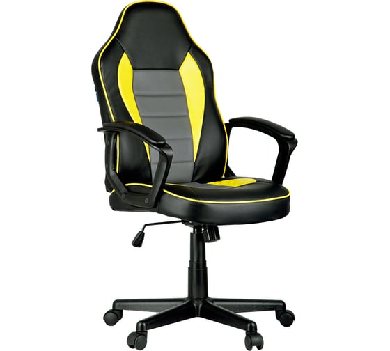 Изображение товара Игровое кресло Helmi HL-S08 Rally экокожа черная/серая/желтая 297636