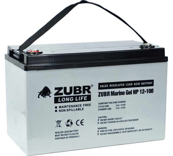 Изображение товара Аккумуляторная батарея ZUBR Marine Gel NP 12V 100Ah, Китай NPG12-100(MK-Energy)
