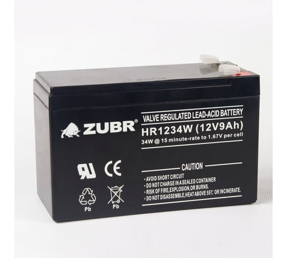 Изображение товара Аккумуляторная батарея ZUBR HR12-34W 12V9Ah HR12-34W(ZUBR)