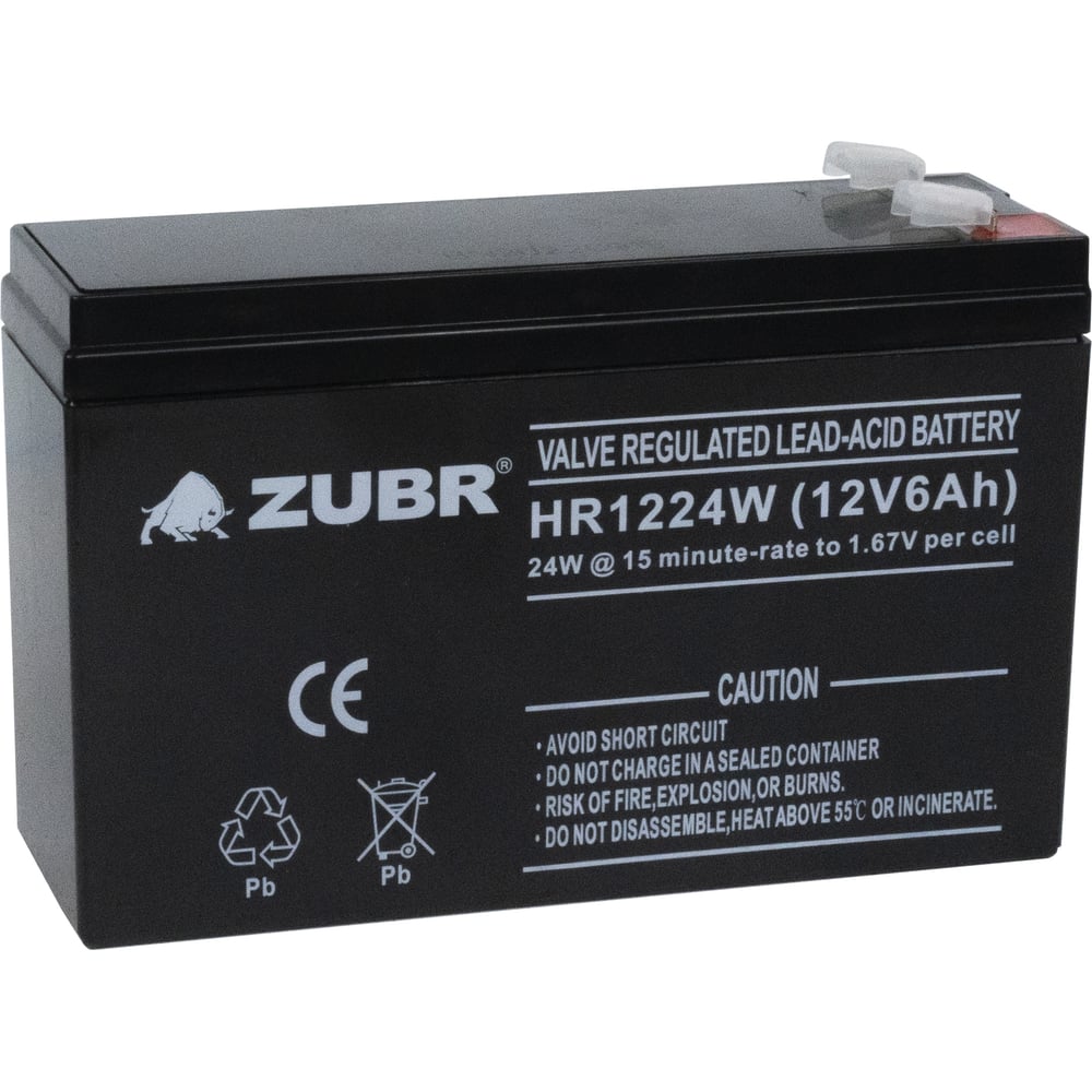 Изображение товара Аккумуляторная батарея ZUBR HR12-24W 12V6Ah HR12-24W(ZUBR)